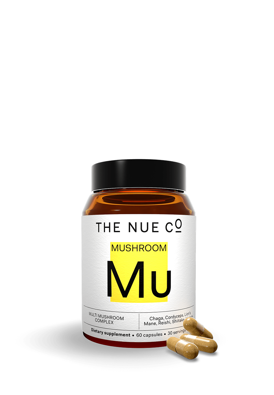 MUSHROOM Single The Nue Co. 60 CAPS JAR 